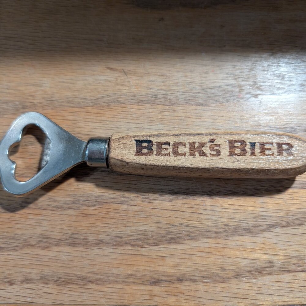 Vintage Beck's Bier Bottle Opener - Wood Handle - Becks Bier - 5.75" Germany
